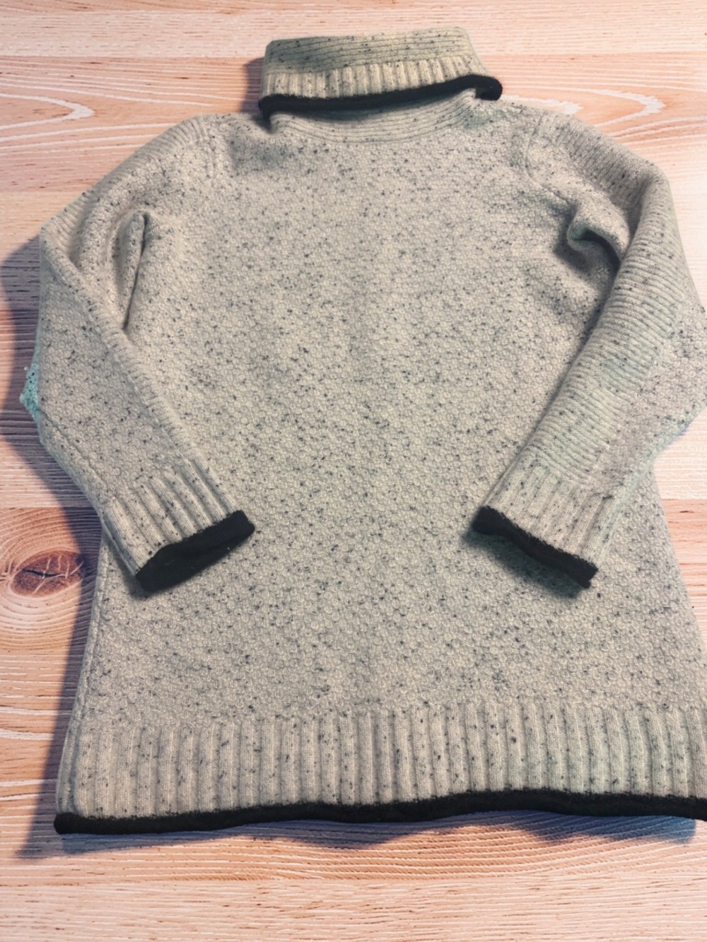 PLY Cashmere Turtleneck Sweater Speckled Grey Size Small - Picture 3 of 4
